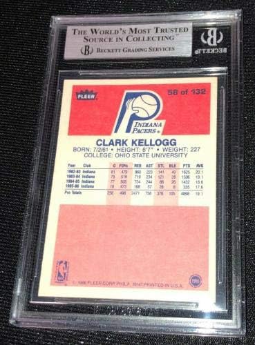 Clark Kellogg Aláírt 1986 Fleer Kártya Beckett Authticated Pacers 00012279266 - Kosárlabda Dedikált Kártyák