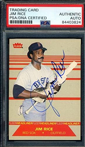 Jim Rizs PSA DNS-Coa Aláírt 1987 Fleer Autogram - Baseball Asztalon Dedikált Kártyák