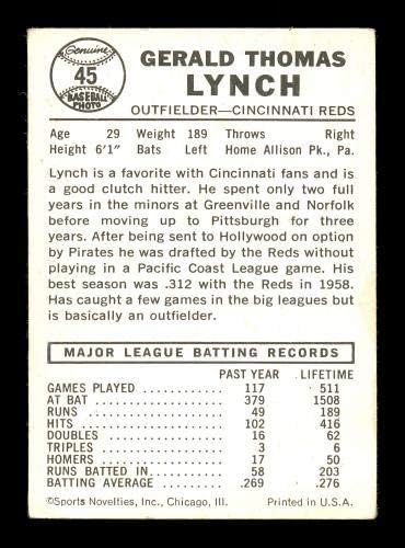 Jerry Lynch Dedikált 1960 Levél Kártya 45 Cincinnati Reds SKU 171742 - MLB Dedikált Baseball Kártyák