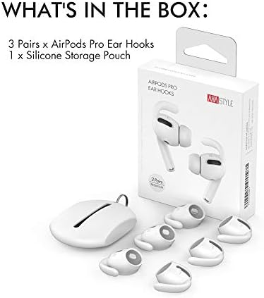 AhaStyle 3 Pár AirPods Pro Fül Horgok Kiterjed [Hozzáadott Tároló Tasak] Anti-Slip Fül Terjed Tartozékok Kompatibilis