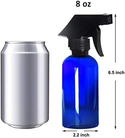 Youngever 6 Pack Üres Kék Műanyag Permetező Üveget, 8 Uncia Újratölthető Tartály Illóolajok, tisztítószerek, vagy Aromaterápiás,