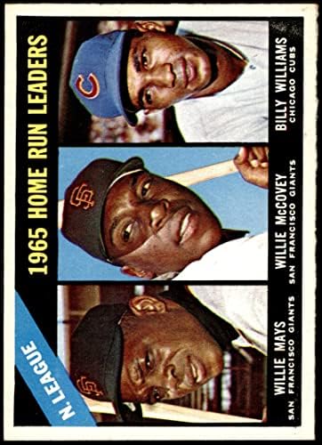 1966 Topps 217 NL HR Vezetők Willie Mays/Willie McCovey/Billy Williams Óriások/Cubs (Baseball Kártya) VG/EX+ Óriások/Cubs