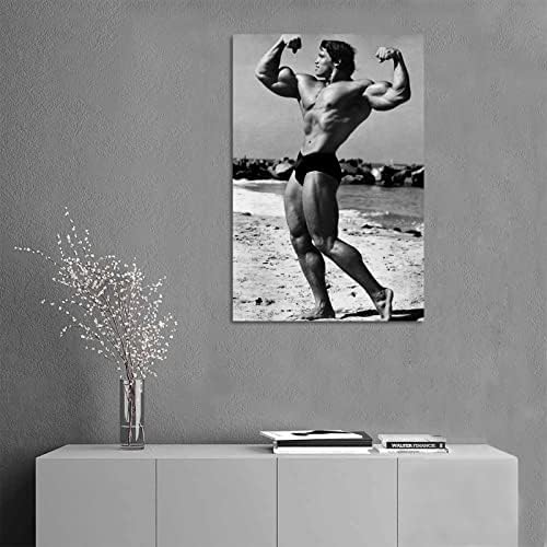 BSQ Mr Olympia Arnold Schwarzenegger Poszter Díszítő Festés Vászon Wall Art Nappali Plakátok Hálószoba Festés 12x18inch(30x45cm)