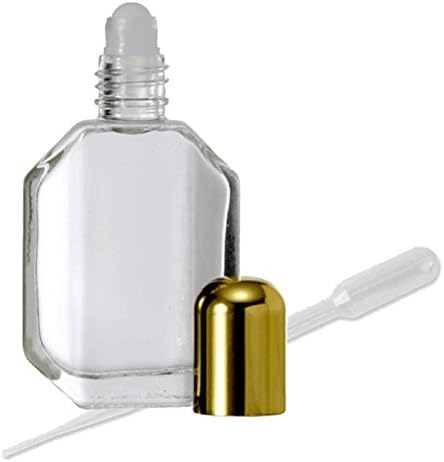 Grand Parfums Üres Újratölthető Roll-on Parfümös Üveg, Csiszolt Üveg, Arany Sapka 1/2 Oz 15ml a Tölcsérbe Átutalás Pipetta