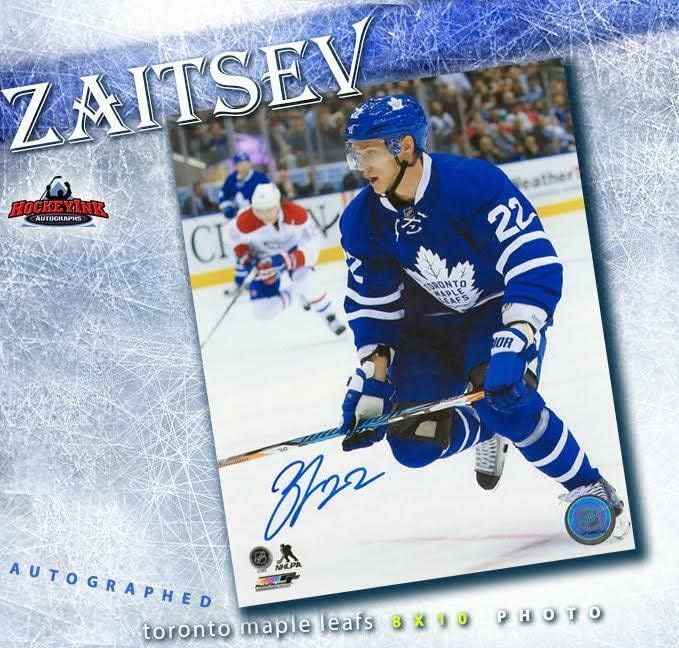 Nikita Zajcev Dedikált Toronto Maple Leafs 8 x 10 – Fotó 70111 - Dedikált NHL-Fotók