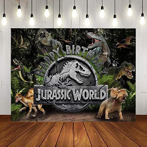 Dzsungel Állatok Dinoszaurusz Fotózás Hátteret, Baba-Gyerekek, Boldog Születésnapot Fél Banner Kellékek Erdő Dinoszaurusz