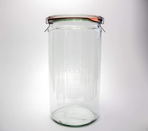 Weck Jar 974 – 1,5 L Üvegek, Nagy Tárolási Kapacitás – befőzőüveg a Légmentesen záródó Fedő Alkalmas Pácolás – hőálló