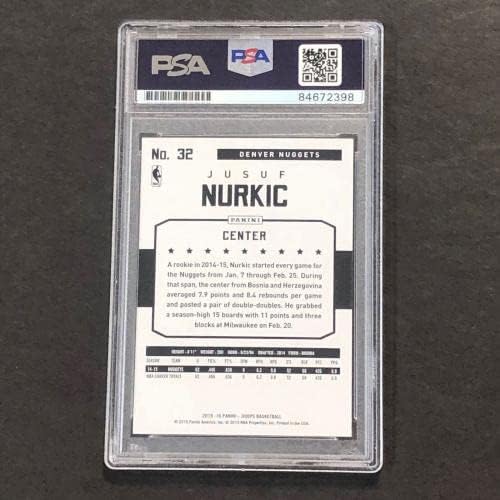 2015-16 NBA Karika 32 Jusuf Nurkic Aláírt AUTO PSA Asztalon Nuggets - Kosárlabda Asztalon Dedikált Kártyák
