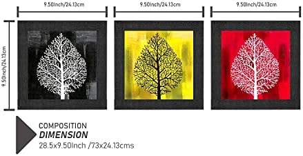 BBRATS 3 Virág Virágos Design UV Texturált Haza Dekoratív Ajándék Bekeretezett Festmény 9.5 inch X 28.5 inch