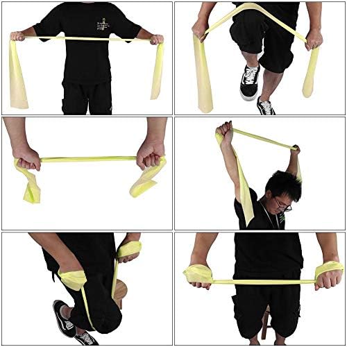 TPE Fitness Gumiszalag Ellenállás Öv Jóga Gyakorlása Kiegészítő, erősítő Edzés(Sárga)