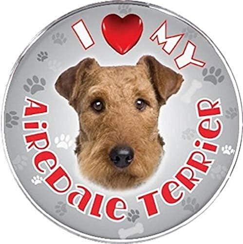 iLeesh Szeretem A Airedale Terrier Fényvisszaverő Matrica