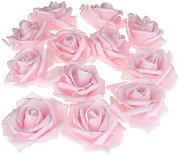 1-1/2 inch - Rózsaszín - Hab Rózsa Virág Fejét Díszítés, 12 Darab