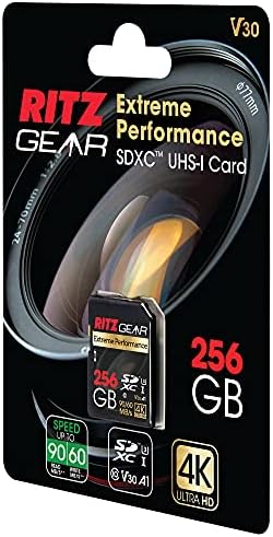 Ritz Felszerelés 256 gb-os Nagy Sebességű SDXC UHS-én SD Kártya, C10, U3, V30, Full-HD & 4K Memória Kártya