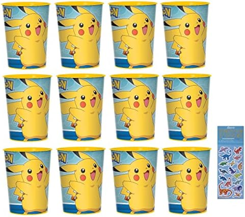 amscan Pokemon Születésnapi Party Kellékek Csomag a Csomag tartalmazza a Műanyag Újrahasznosítható Szívességet Csésze