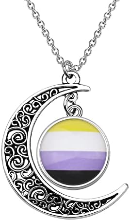 UJIMS Meleg & Leszbikus Büszkeség Ajándékok LGBTQ Crescent Moon Charm Medál, Nyaklánc Szivárvány Büszkeség Ékszerek