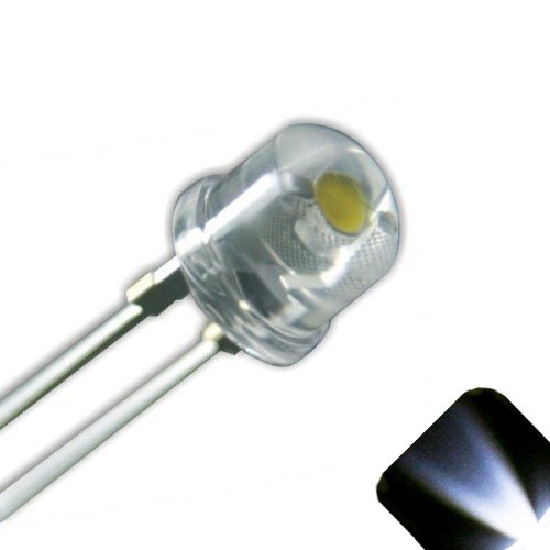 5mm Szalma Kalap Széles Látószögű Király/Tiszta Fehér LED - Ultra Fényes (Csomag 10)